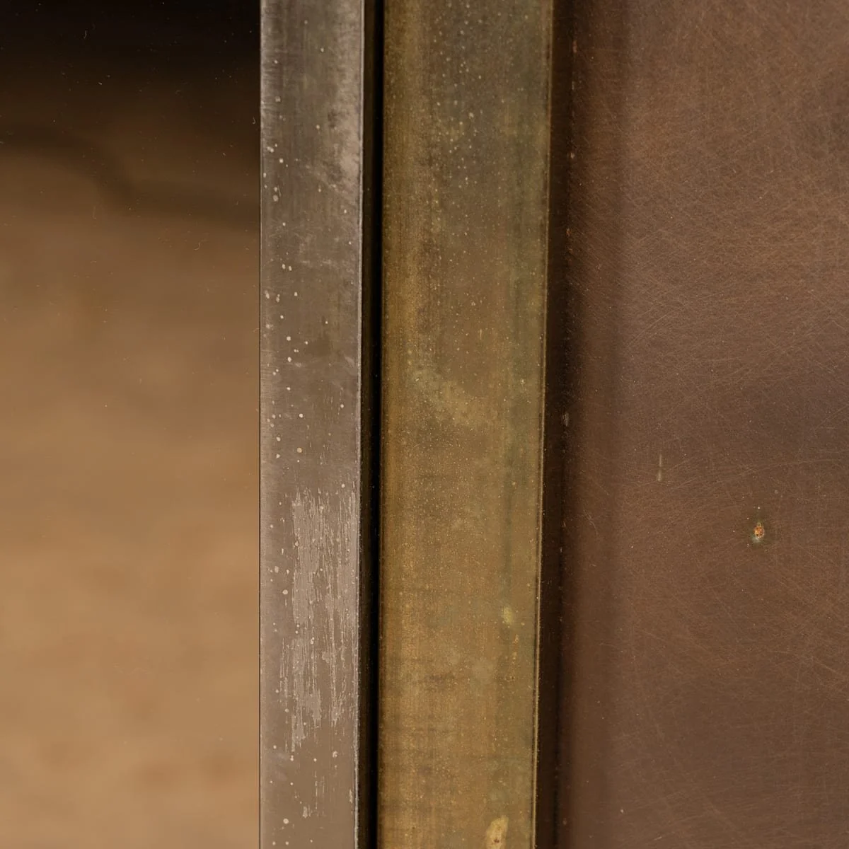 PUSHKINS.COM - Z12124 - VINTAGE 20thC BRASS & BRONZED SQUARE MIRROR BY BELGO CHROM, BELGIUM - 32.jpg