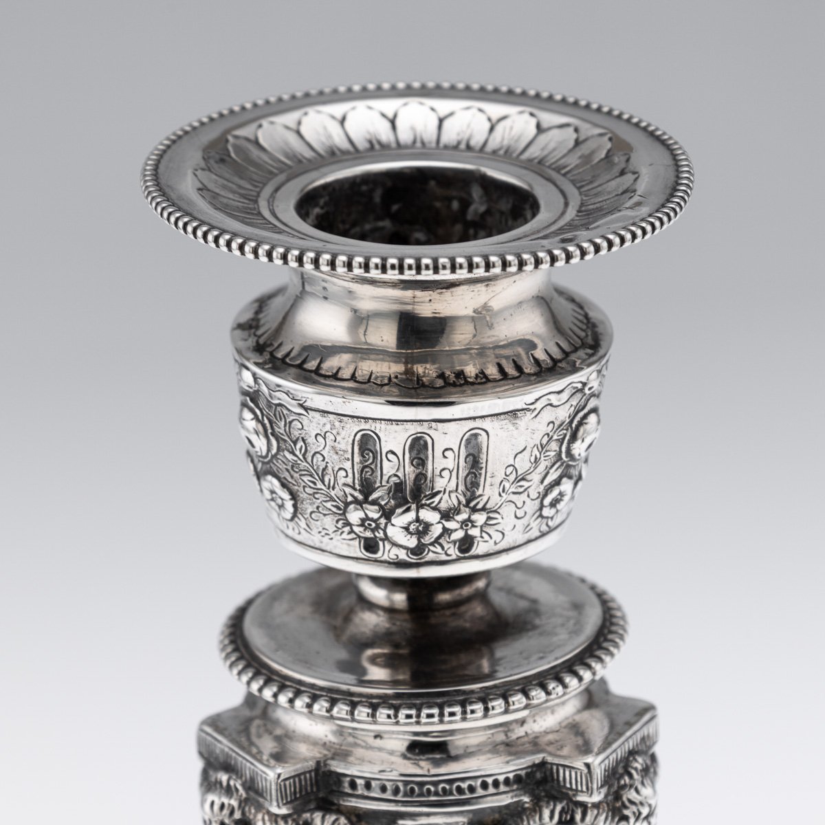 PUSHKINS.COM - J12510 - ANTIQUE 19thC GERMAN PAIR OF SOLID SILVER CANDELESTICKS, HANAU c.1870 -  10.jpg