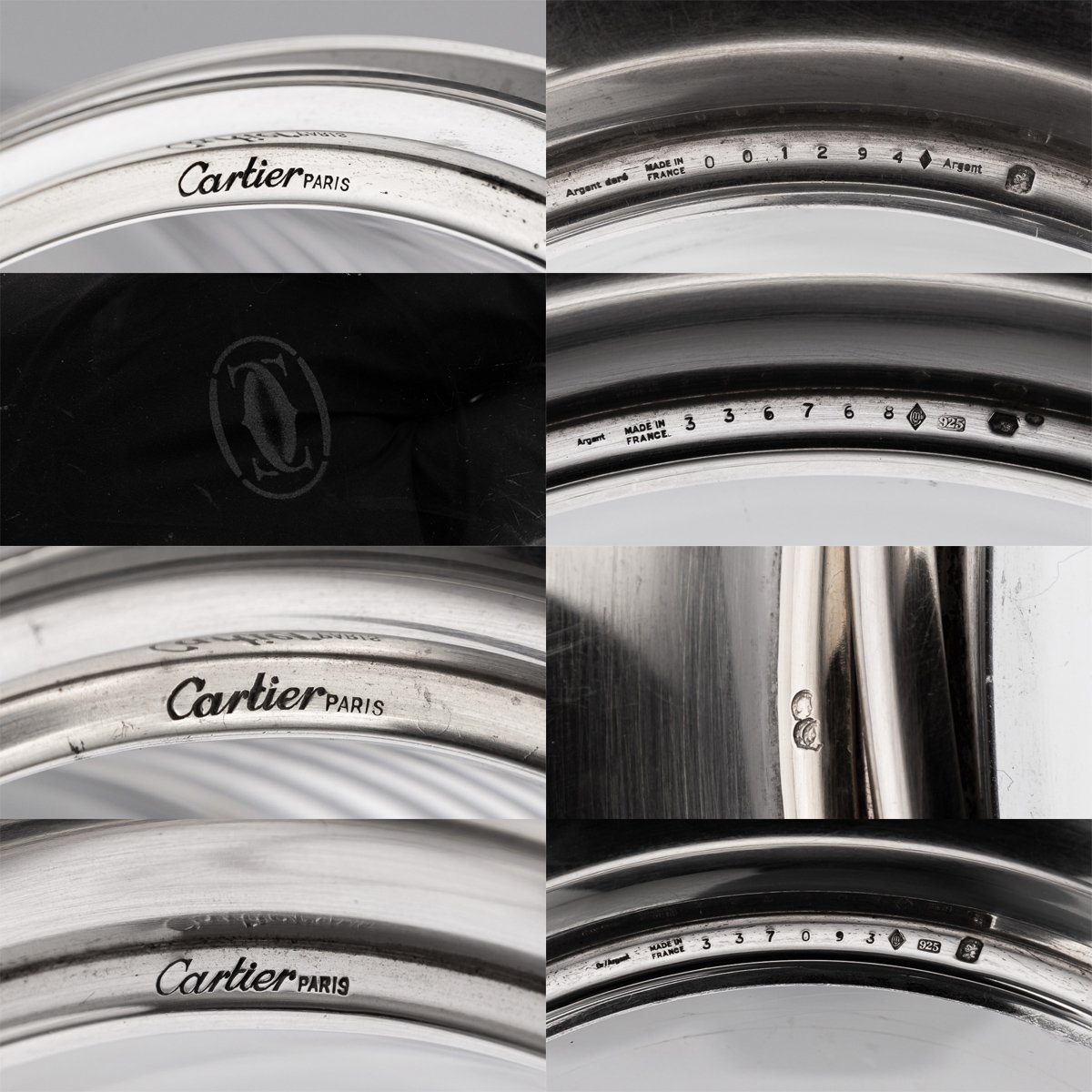 PUSHKINS.COM - J9796 - 20thC FRENCH SILVER MOUNTED GLASS ICE BUCKETS & CHAMPAGNE COOLER BY CARTIER - 11.jpg