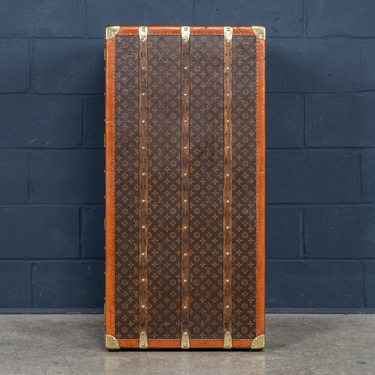 PUSHKINS.COM - B11504d - ANTIQUE 20thC LOUIS VUITTON HAT TRUNK IN WOVEN CANVAS, FRANCE c.1890 - 07.jpg