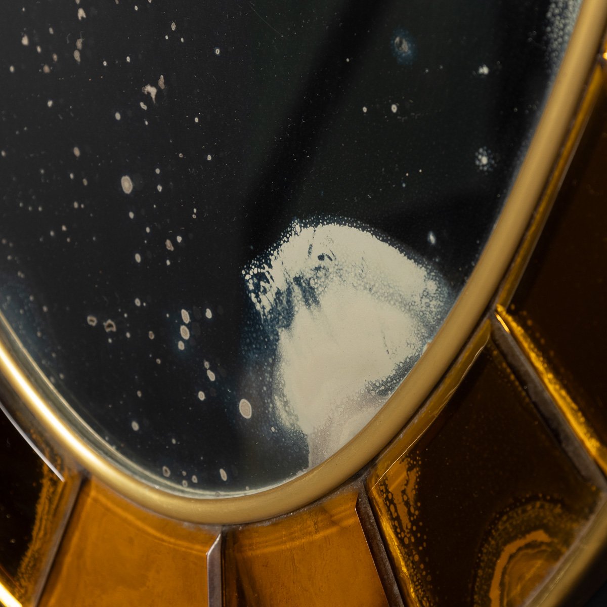 PUSHKINS.COM - D11092 - 20thC ITALIAN BRASS & GLASS OVAL MIRROR BY CRISTAL ARTE c.1950 - 05.jpg