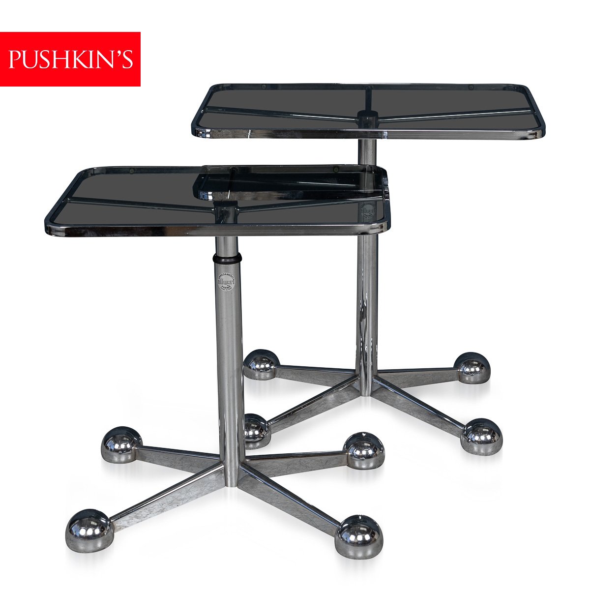 PUSHKINS.COM - B11301 - 20thC ITALIAN PAIR OF GRADUATED TELESCOPIC TABLES BY ARREDAMENTI ALLEGRI c.1970 - 02.jpg