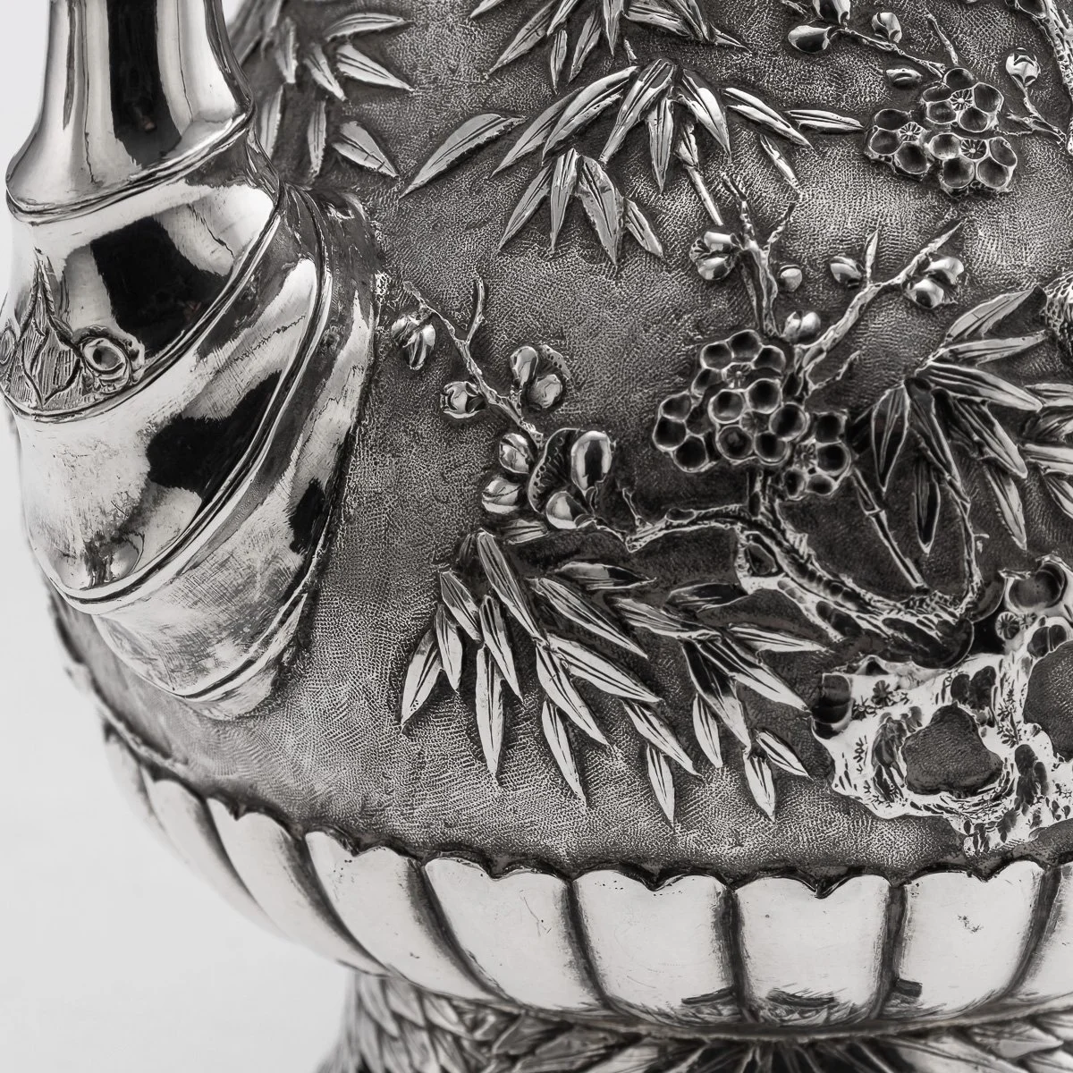 PUSHKINS.COM - A00130 - ANTIQUE 19thC CHINESE EXPORT SOLID SILVER FOUR PIECE TEA SET, WANG HING c.1880 - 30.jpg