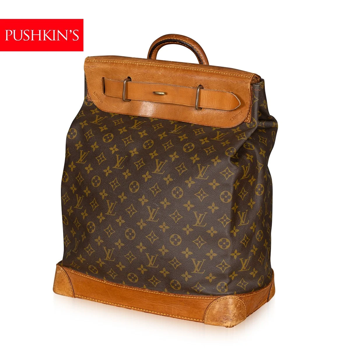 PUSHKINS.COM - B11407 - 20thC LOUIS VUITTON STEAMER 35 BAG IN MONOGRAM CANVAS, MADE IN FRANCE - 02.jpg