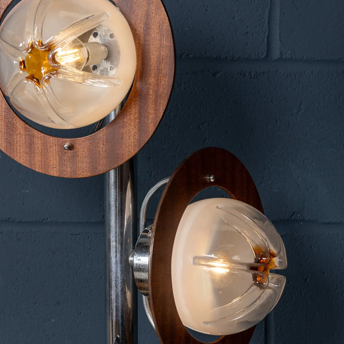 PUSHKINS.COM - B11447 - 20thC ITALIAN CHROME & GLASS FLOOR LAMP BY MAZZEGA, MURANO c.1970 - 07.jpg