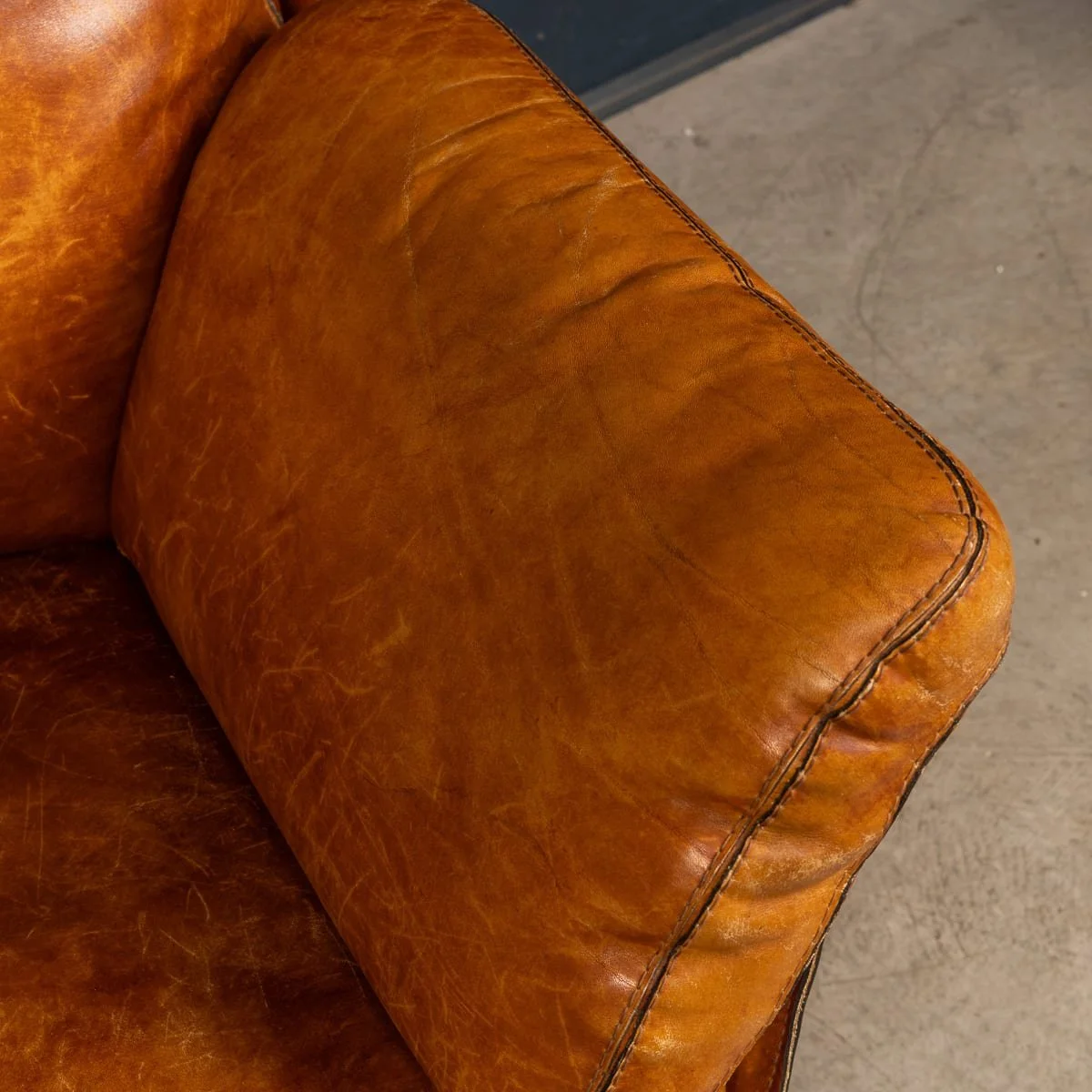 PUSHKINS.COM - B11839 - VINTAGE 20thC FRENCH PAIR OF LEATHER ARMCHAIRS IN THE MANNER OF ROCHE BOBOIS - 17.jpg