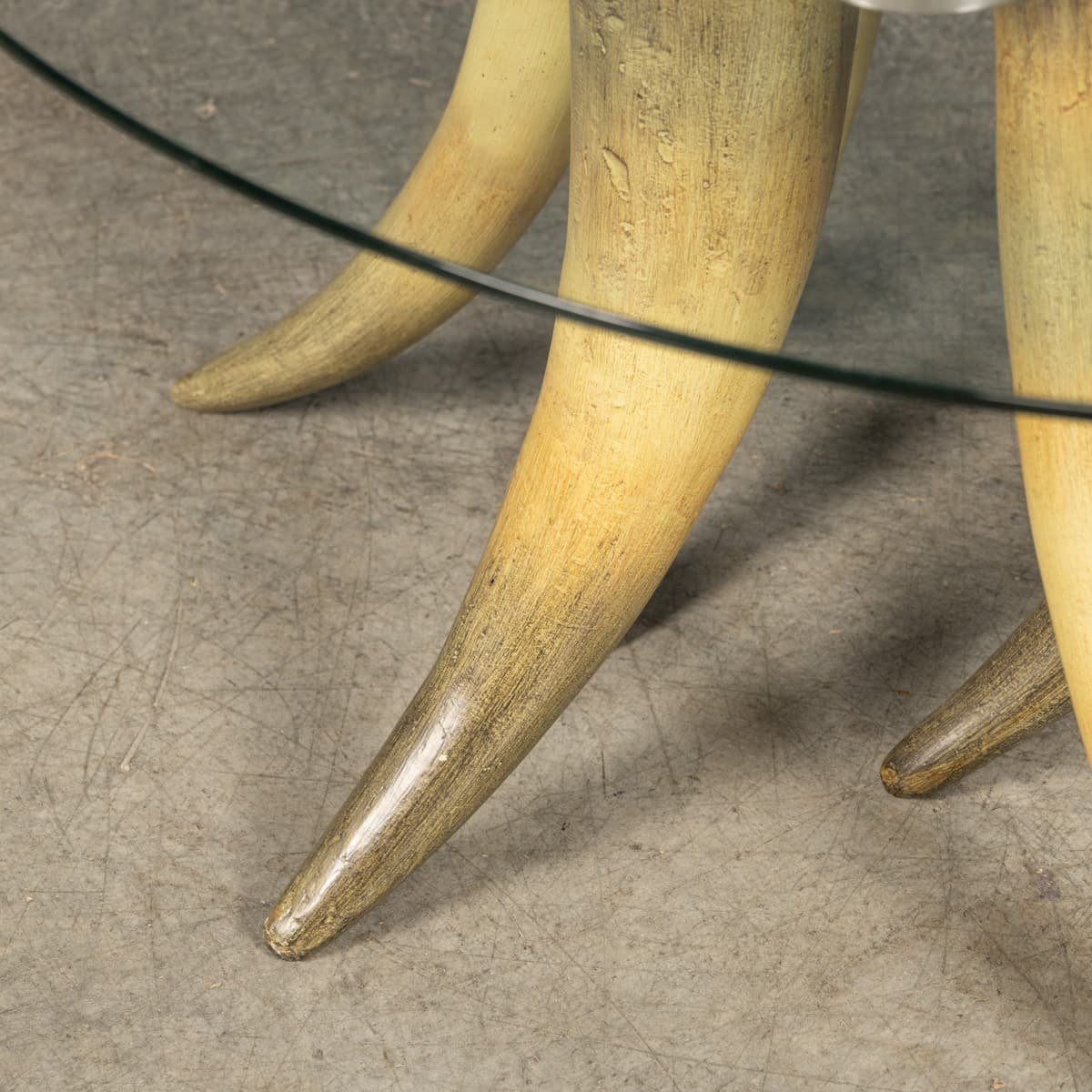 PUSHKINS.COM - B12373 - VINTAGE 20thC SPANISH FAUX TUSK DINING TABLE IN THE MANNER OF VALENTI c.1970 - 22.jpg