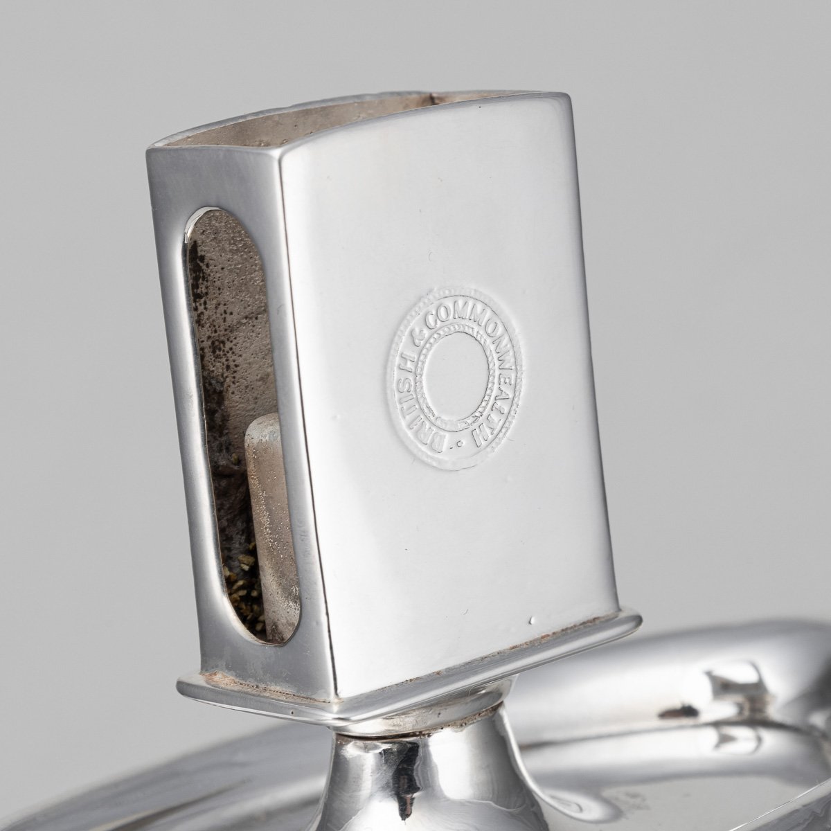 PUSHKINS.COM - D11360 - 20thC SILVER PLATE MATCHBOX HOLDER & ASHTRAY FROM RMS WINDSOR CASTLE c.1959 - 07.jpg