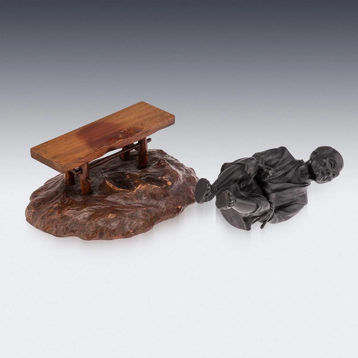 PUSHKINS.COM - G11938 - ANTIQUE 19thC JAPANESE MEIJI PERIOD TAKAAKIA BRONZE OKIMONO - 09.jpg