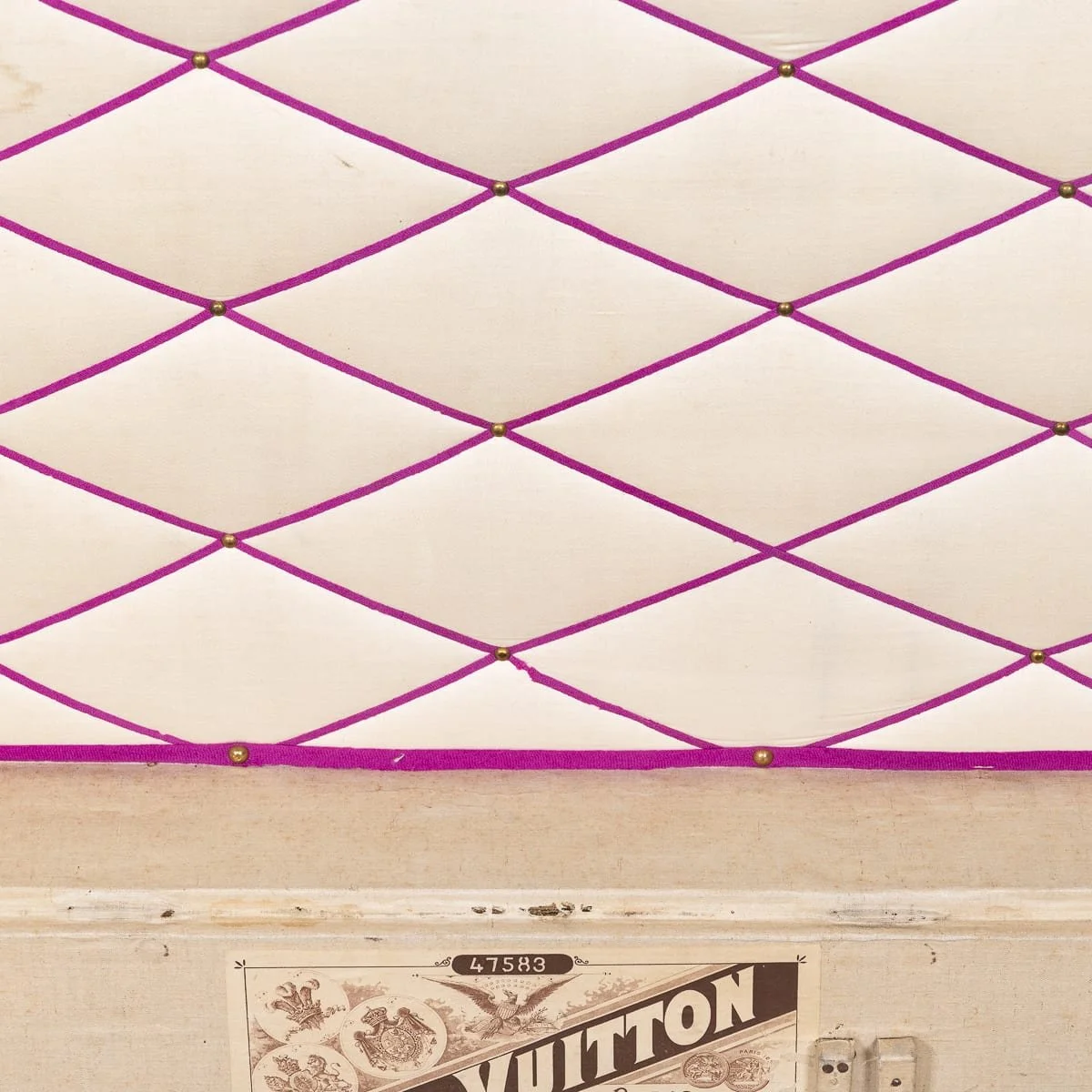 PUSHKINS.COM - B12768d - ANTIQUE 20thC LOUIS VUITTON CABIN TRUNK IN DAMIER CANVAS, FRANCE c.1900 - 24.jpg