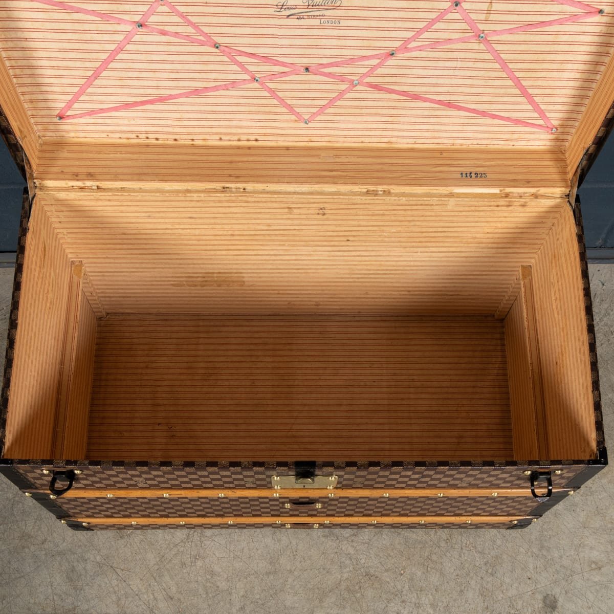 PUSHKINS.COM - B12250 - ANTIQUE 20thC LOUIS VUITTON TRUNK IN DAMIER CANVAS, FRANCE c.1900 - 13.jpg