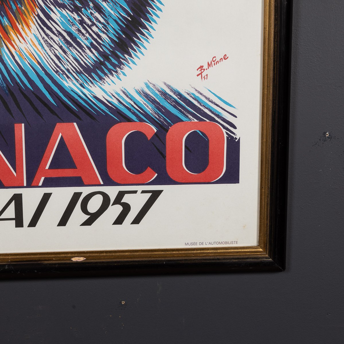 PUSHKINS.COM - D11094y - VINTAGE 20thC FRAMED 1957 MONACO GRAND PRIX POSTER BY BERNARD MINNE c.1985 - 15.jpg