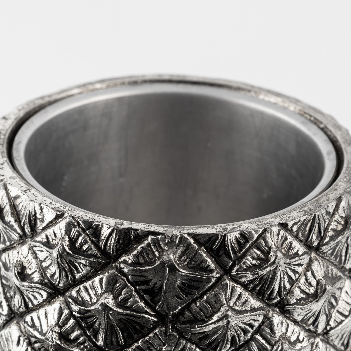 PUSHKINS.COM - B11424 - VINTAGE 20thC SILVER PLATED PINEAPPLE ICE BUCKET BY MAURO MANETTI, ITALY c.1970 - 14.jpg