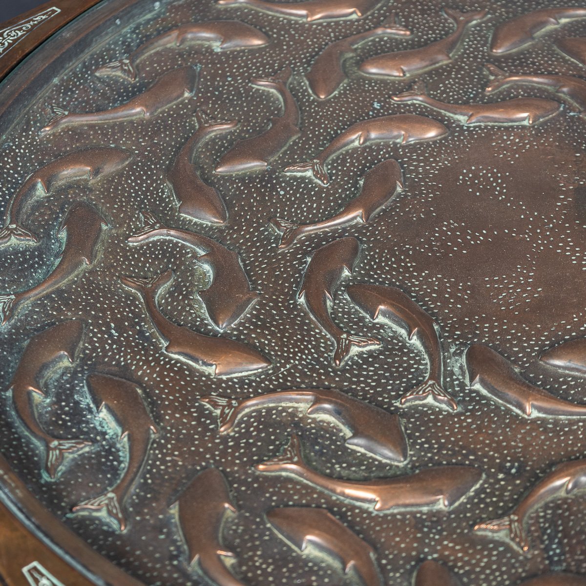 PUSHKINS.COM - D11134 - VINTAGE 20thC SPANISH EMBOSSED COPPER TABLE BY MALART c.1930 - 15.jpg