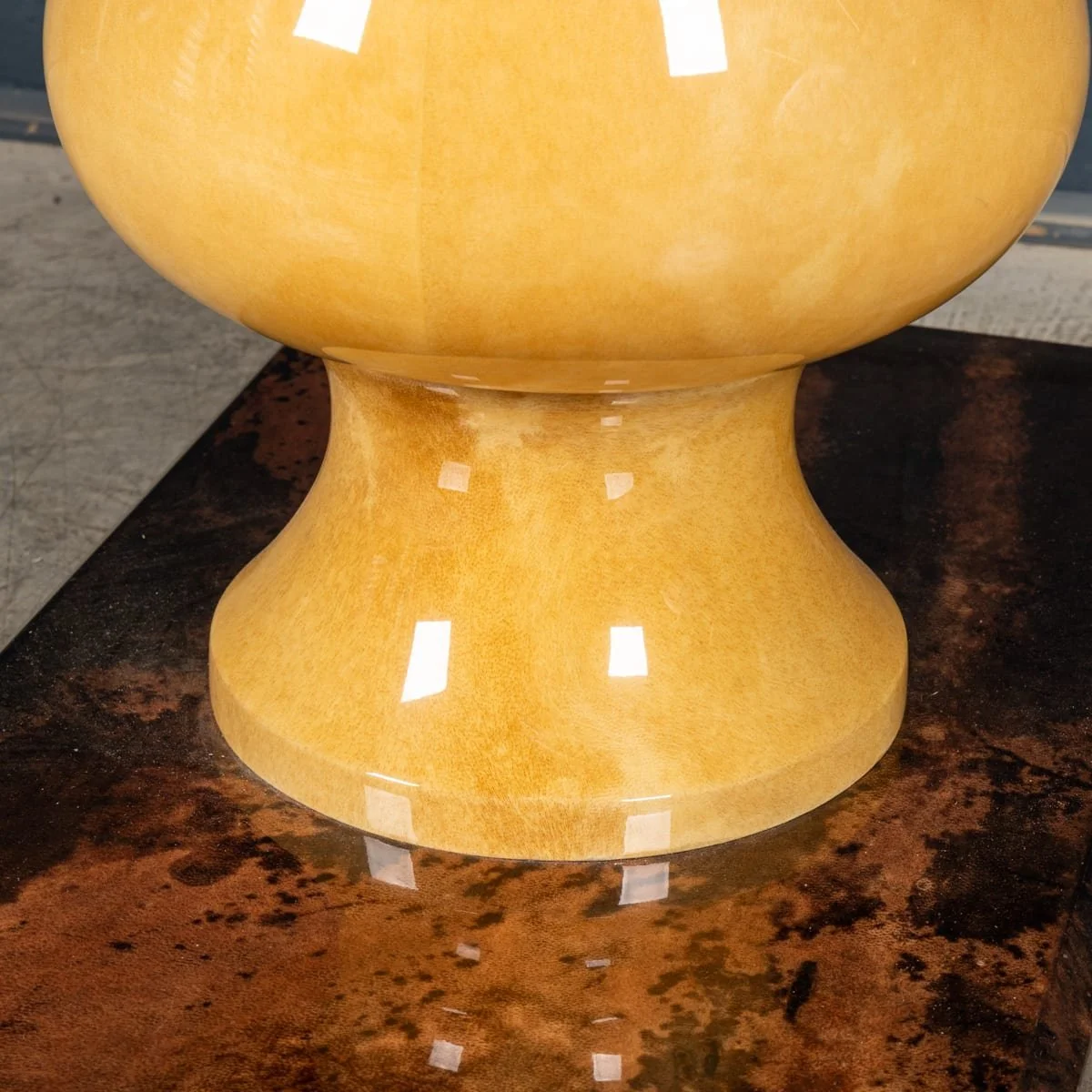 PUSHKINS.COM - B12271 - VINTAGE 20thC ITALIAN GOATSKIN BAR CABINET ON PEDESTAL BASE BY ALDO TURA c.1960 - 60.jpg