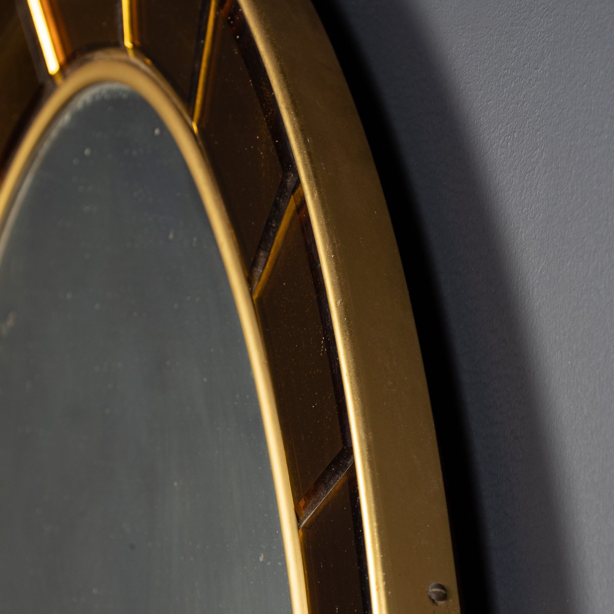 PUSHKINS.COM - D11092 - 20thC ITALIAN BRASS & GLASS OVAL MIRROR BY CRISTAL ARTE c.1950 - 12.jpg