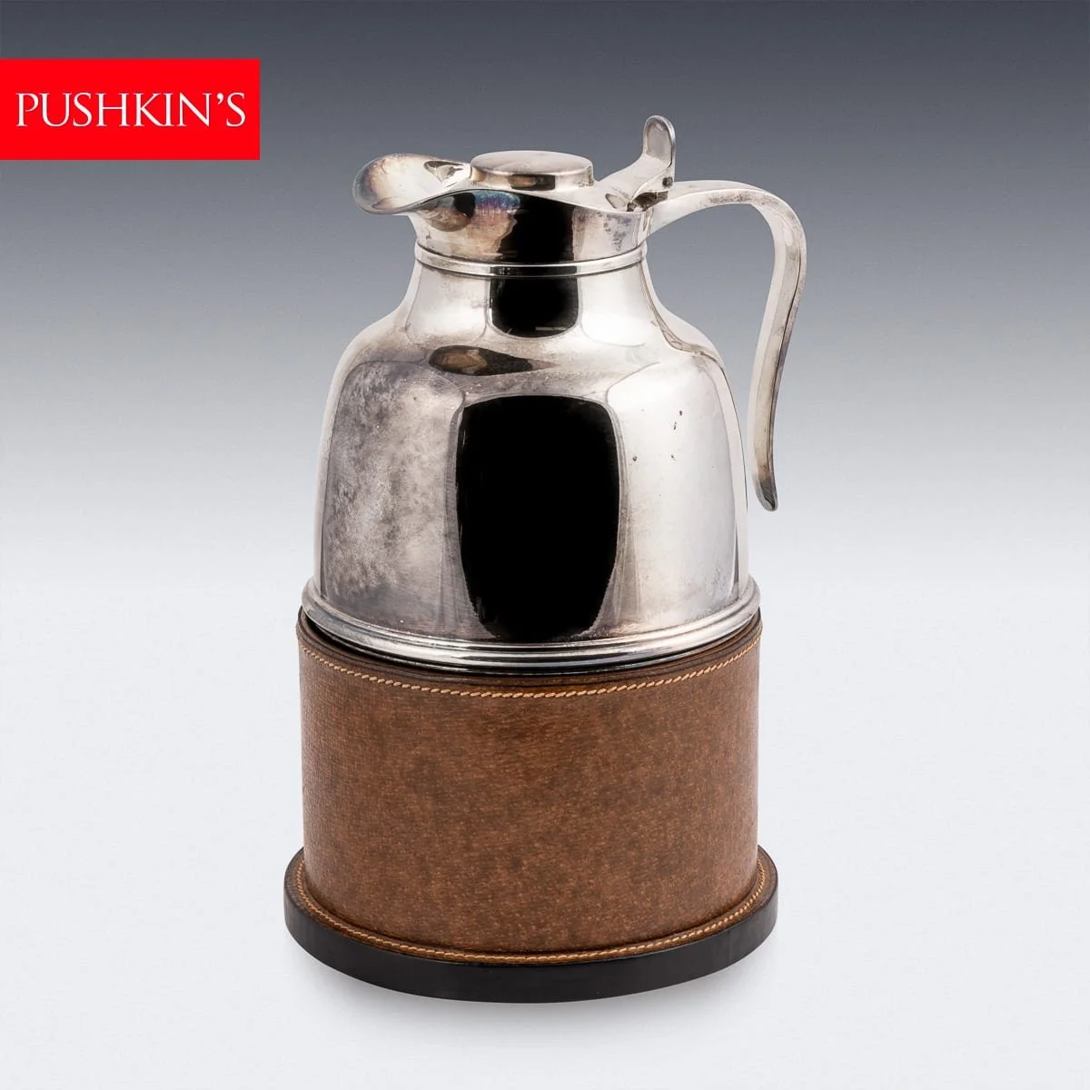 PUSHKINS.COM - B11832 - VINTAGE 20thC ITALIAN SILVER PLATED HOT WATER FLASK BY GUCCI c.1980 - 02.jpg