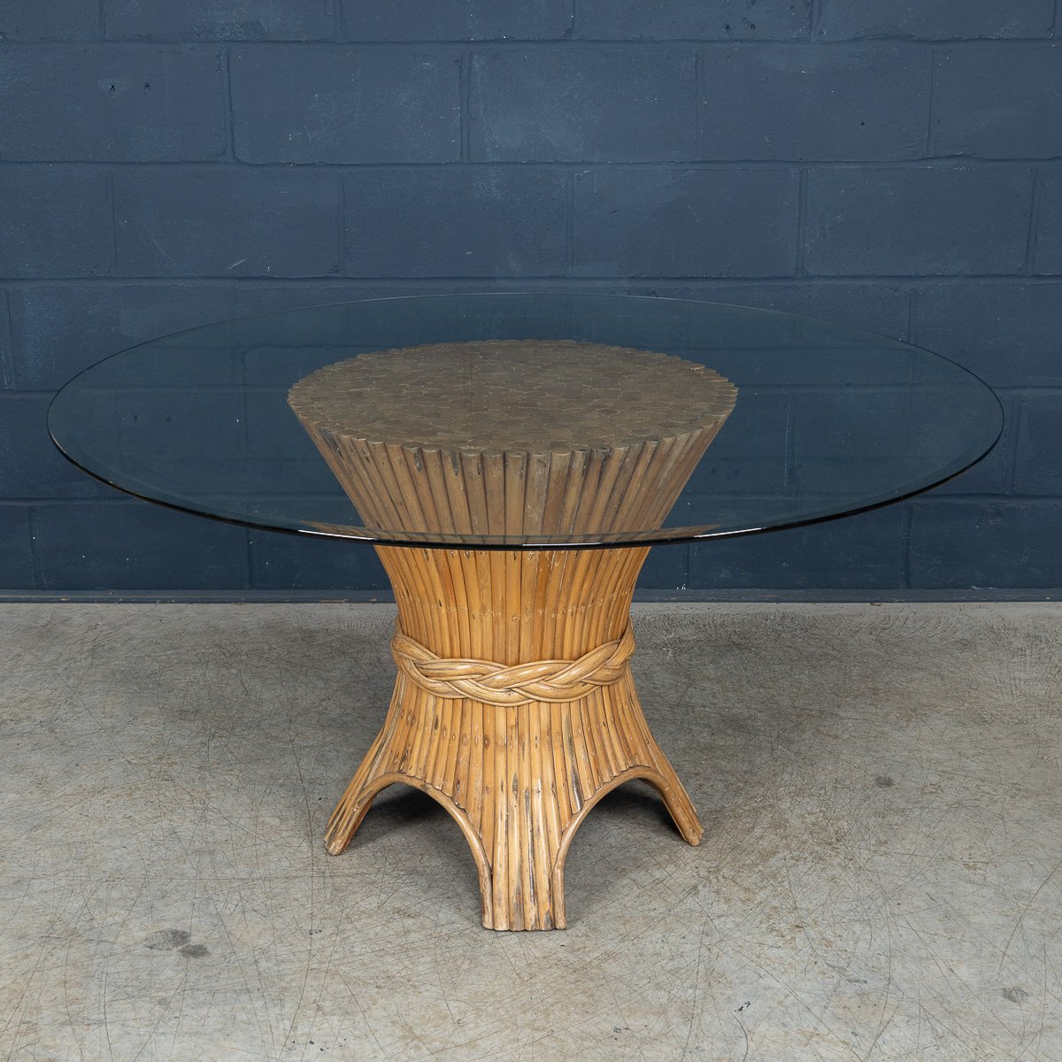 PUSHKINS.COM - B11414 - STYLISH 20thC %22SHEAF OF WHEAT%22 DINING TABLE BY MCGUIRE c.1970 - 03.jpg