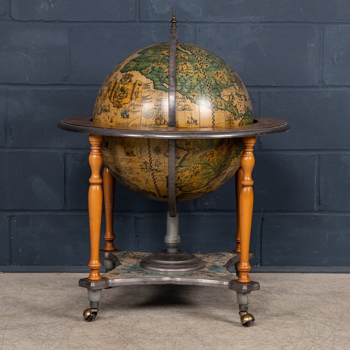 PUSHKIN'S - 20thC ITALIAN GLOBE DRINKS TROLLEY c.1970 - 4.jpg