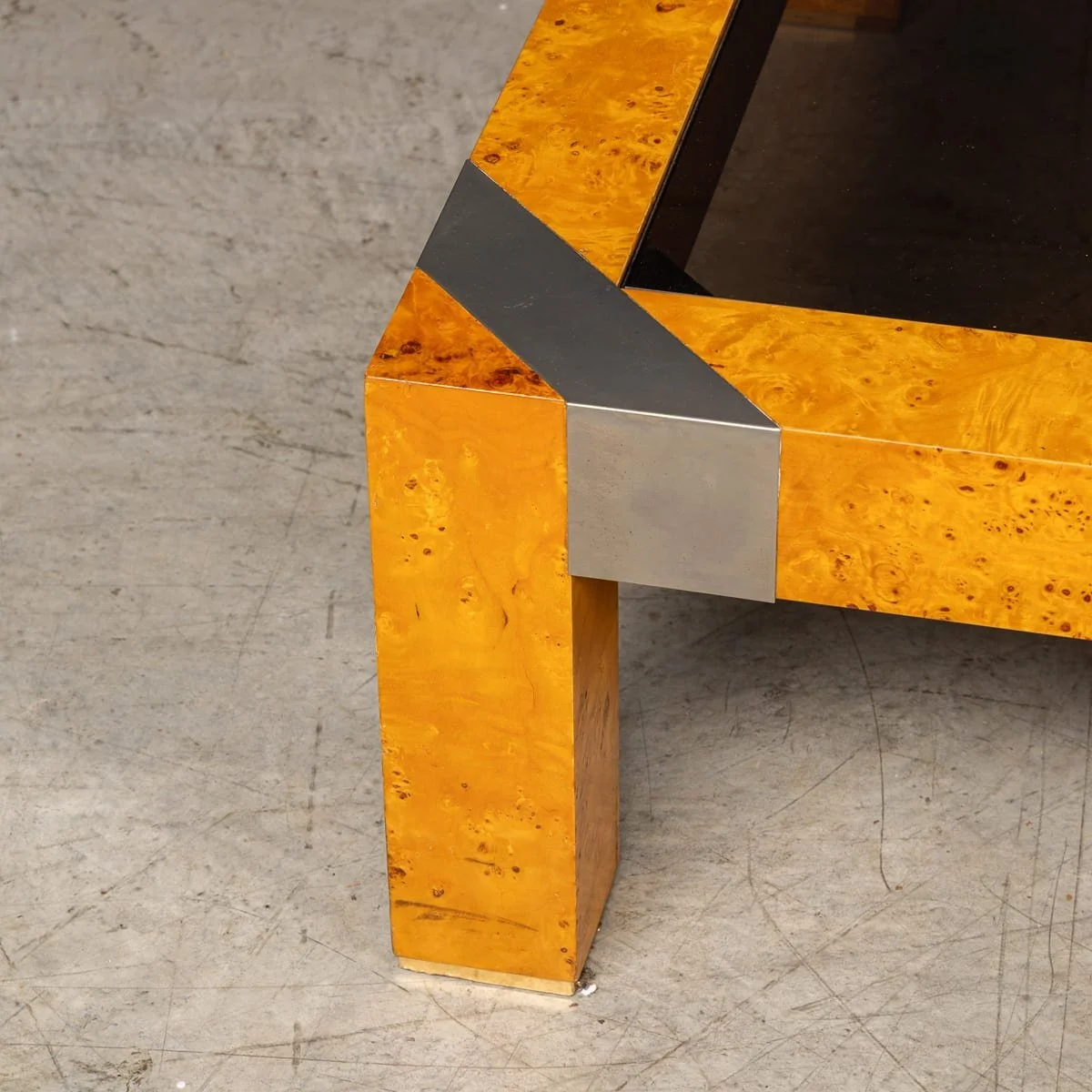 PUSHKINS.COM - B11867 - 20thC ITALIAN WALNUT & GLASS COFFEE TABLE ATTRIBUTABLE TO WILLY RIZZO c.1970 - 06.jpg