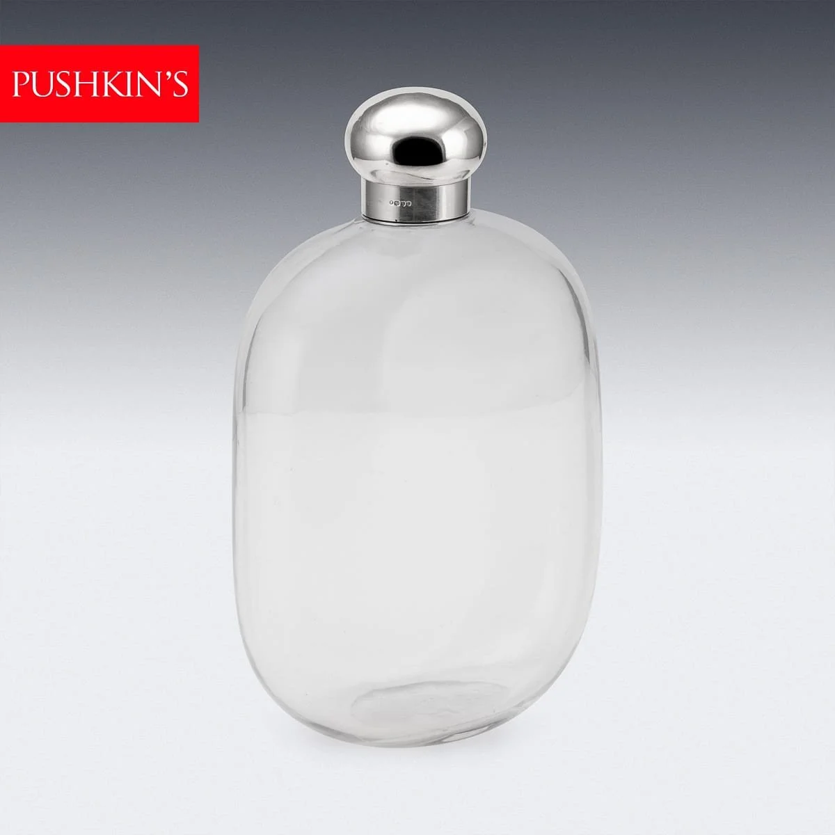 PUSHKINS.COM - Z12462 - ANTIQUE 19thC VICTORIAN SOLID SILVER & GLASS FLASK DECANTER, LONDON c.1888 - 2.jpg
