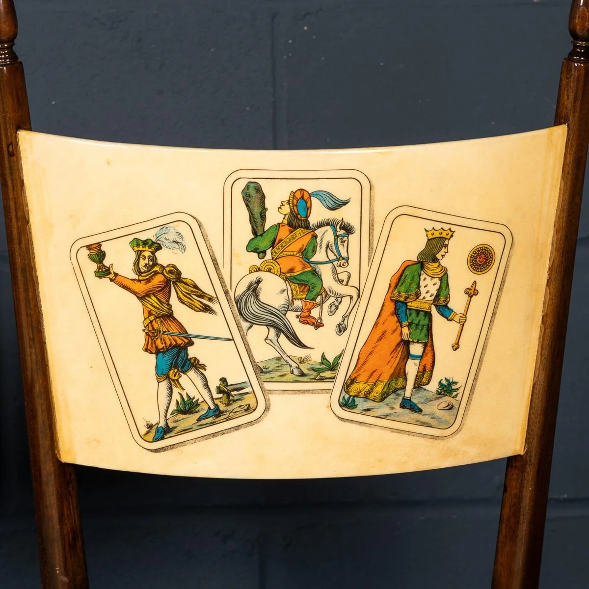 PUSHKINS.COM - B11865 - 20thC ITALIAN DINING SET : GAMES TABLE WITH PLAYING CARDS MOTIF BY ALDO TURA - 51.jpg