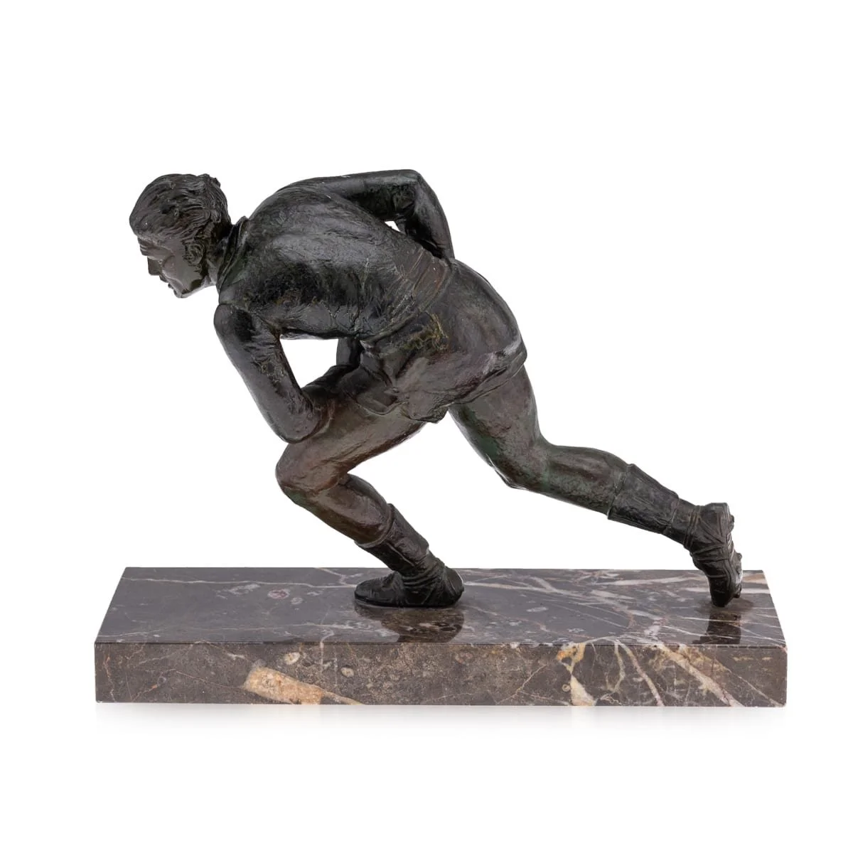 PUSHKINS.COM - C12801 - ANTIQUE 20thC ENGLISH BRONZE RUGBY PLAYER ON MARBLE STAND - 06.jpg