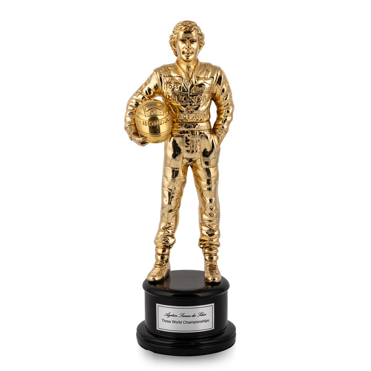 PUSHKINS.COM - C11908 - 21stC AYRTON SENNA 24K GOLD PLATED SOLID SILVER F1 TROPHY STATUE c.2014 - 04.jpg