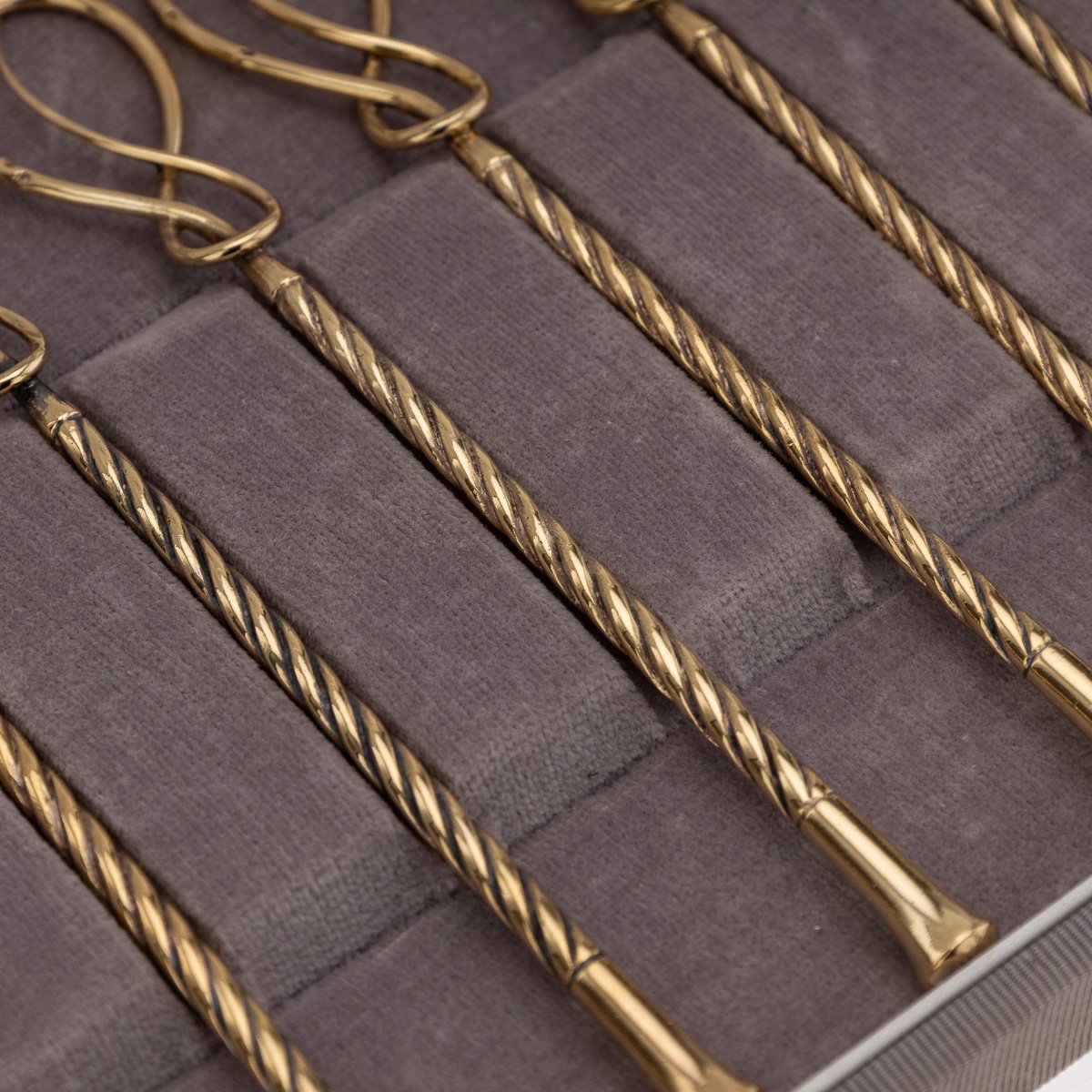 PUSHKINS.COM - J11258 - VINTAGE 20thC SET OF 12 HERMÈS GILT SOLID SILVER GILT CHAMPAGNE STIRRERS, FRANCE - 06.jpg