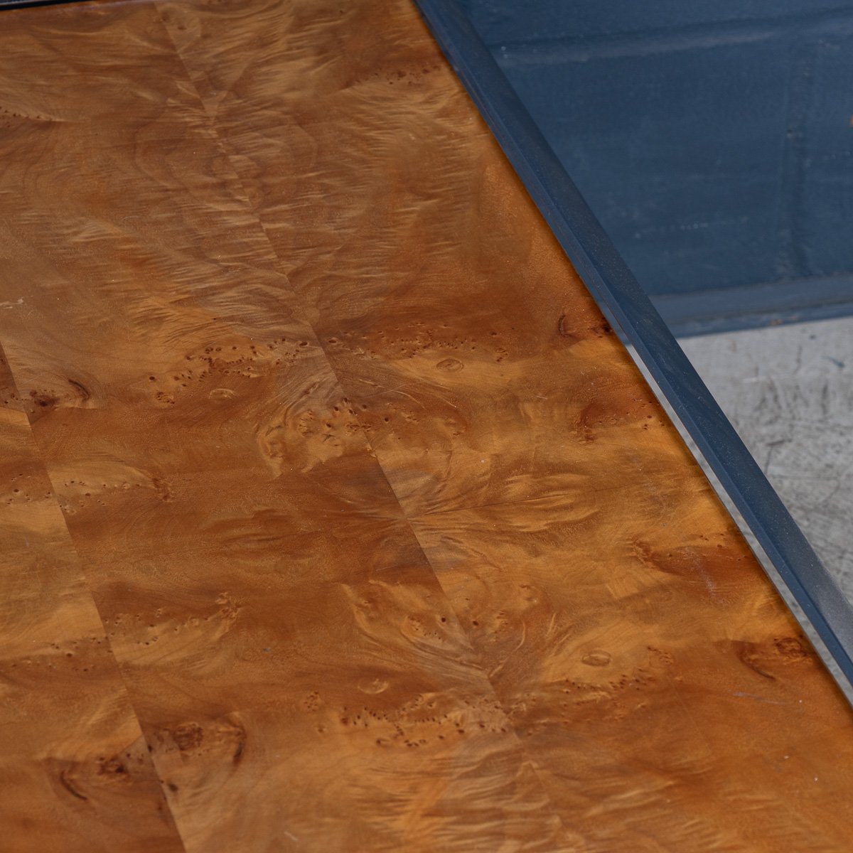 PUSHKINS.COM - B11294 - VINTAGE 20thC ITALIAN CHROME & BURR WALNUT COFFEE TABLE c.1980 - 15.jpg
