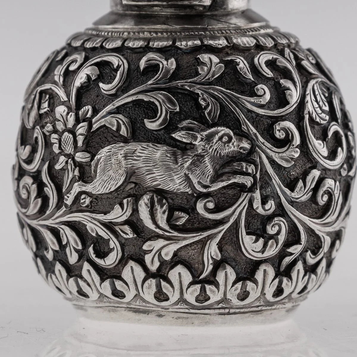 PUSHKIN'S - ANTIQUE 19thC INDIAN KUTCH SOLID SILVER SCENT BOTTLE, OOMERSI MAWJI c.1890 - 13.jpg