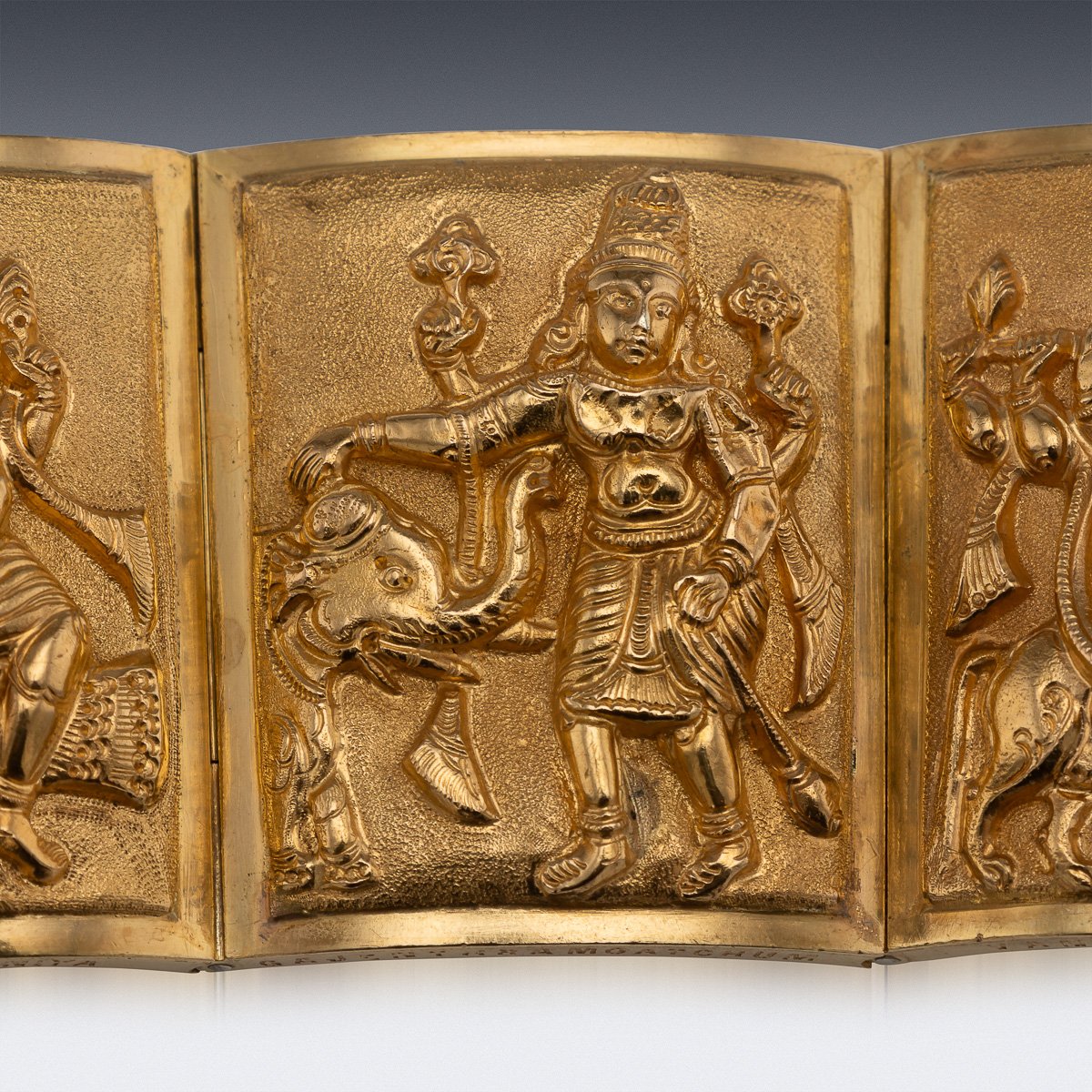 PUSHKINS.COM - A00131 - ANTIQUE 19thC INDIAN SOLID 22K GOLD BRACELET, P ORR & SONS, MADRAS c.1880 - 12.jpg