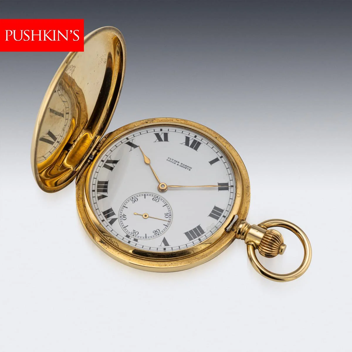 ANTIQUE 20thC SWISS 18K GOLD ULYSSE NARDIN LOCLE & GENÈVE POCKET WATCH