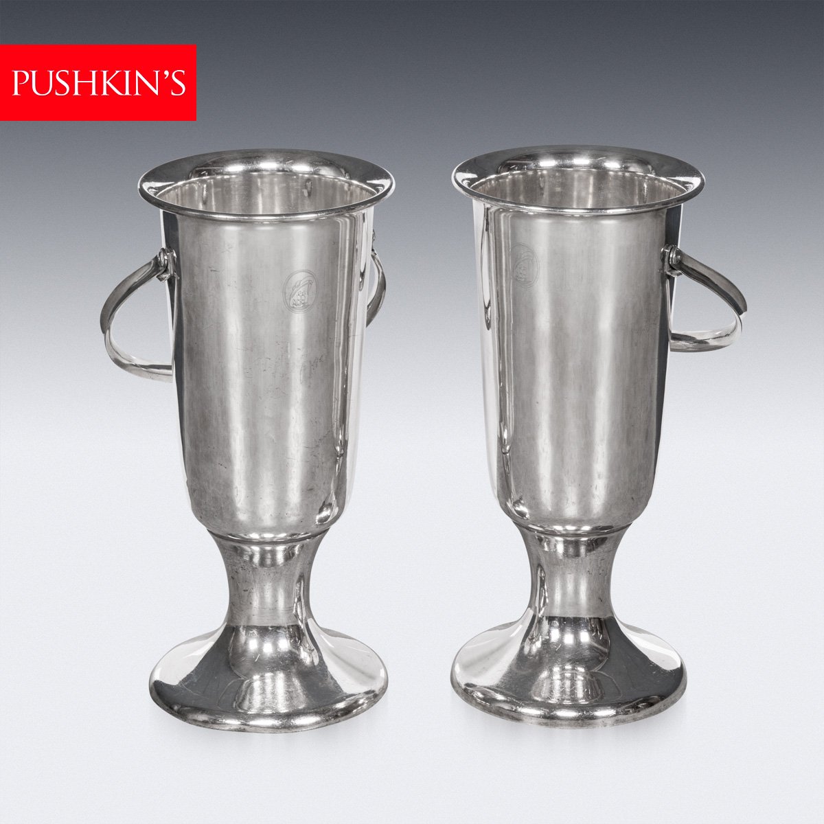 PUSHKINS.COM - B12000 - VINTAGE 20thC PAIR OF ENGLISH FLOOR STANDING SILVER PLATED WINE COOLERS - 02.jpg