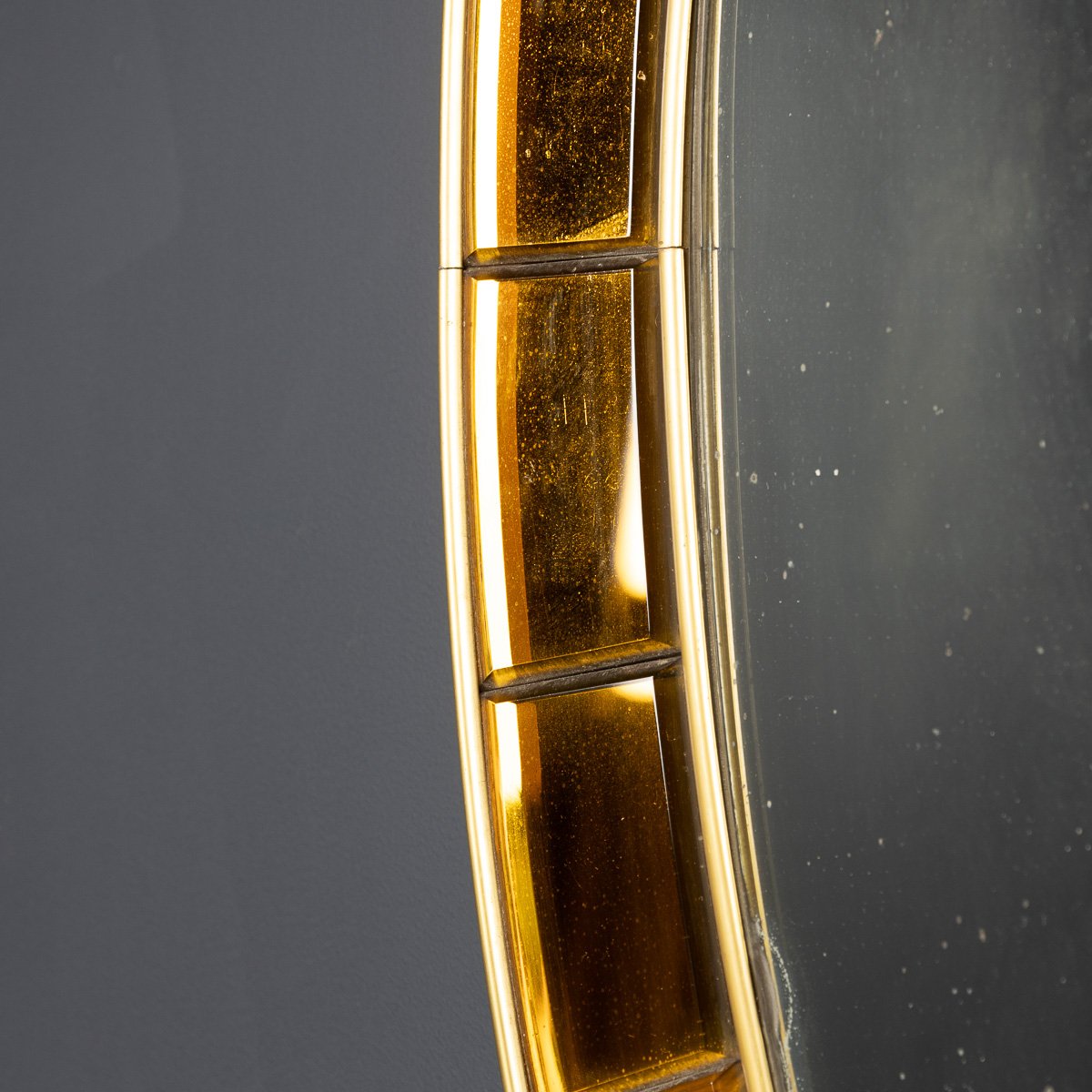 PUSHKINS.COM - D11092 - 20thC ITALIAN BRASS & GLASS OVAL MIRROR BY CRISTAL ARTE c.1950 - 10.jpg