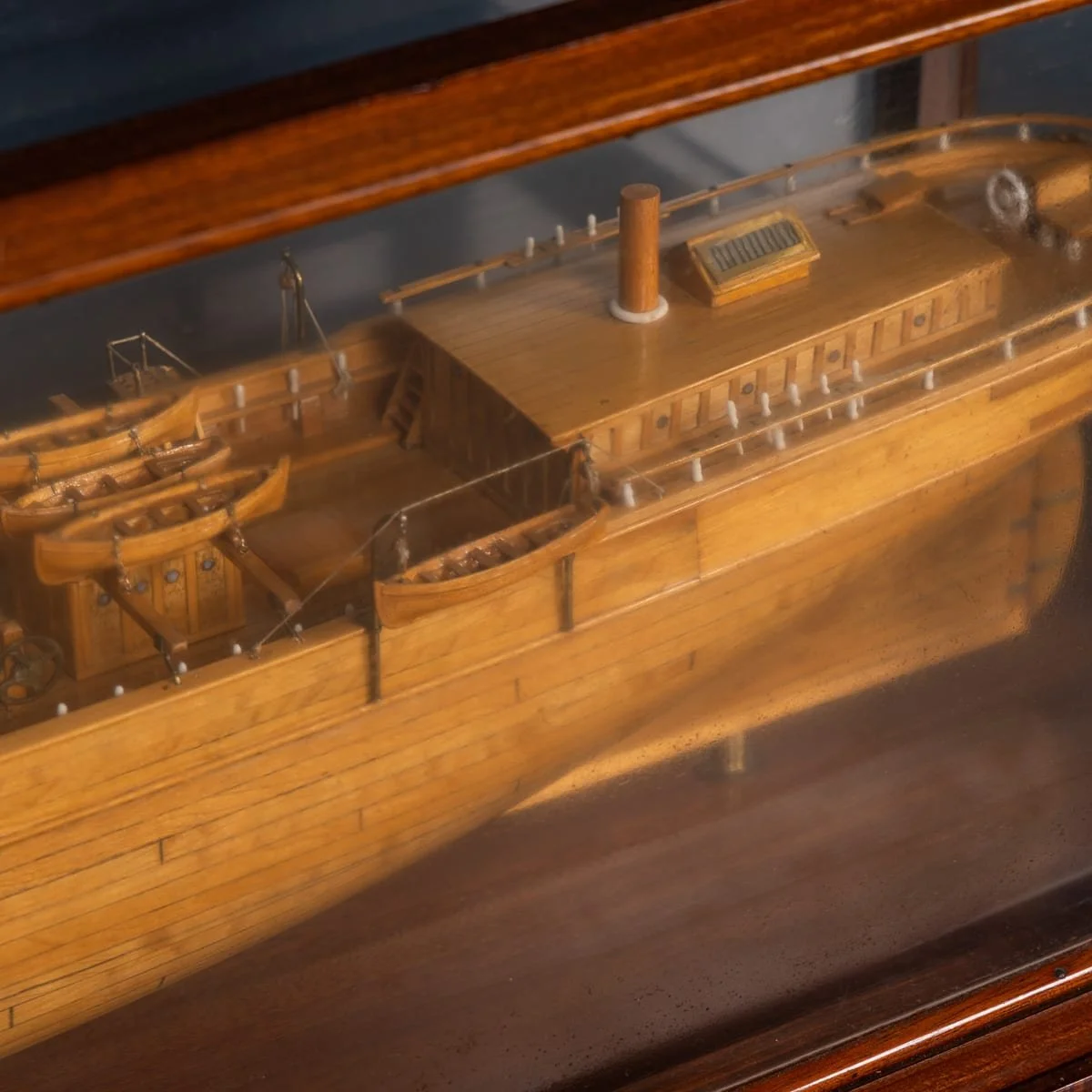 PUSHKINS.COM - B11858 - 20thC MARITIME CLUB HOUSE CASED PLANKED & FRAMED SHIP MODEL BY A. KAUSEN c.1934 - 12.jpg