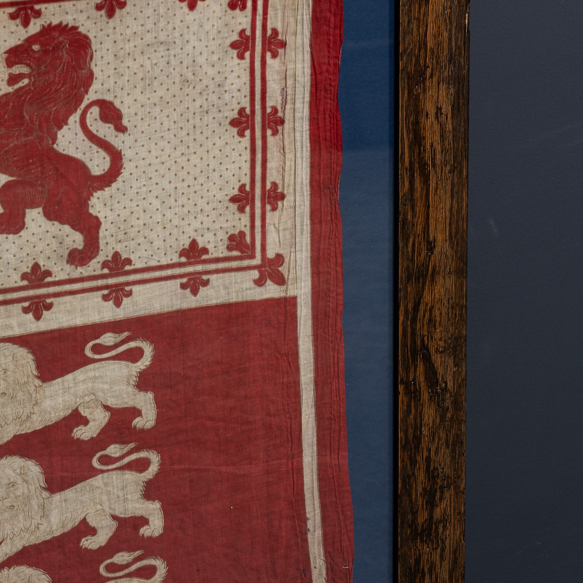 PUSHKINS.COM - D11376 - ANTIQUE 20thC VICTORIAN FRAMED ROYAL STANDARD FLAG c.1900 - 10.jpg