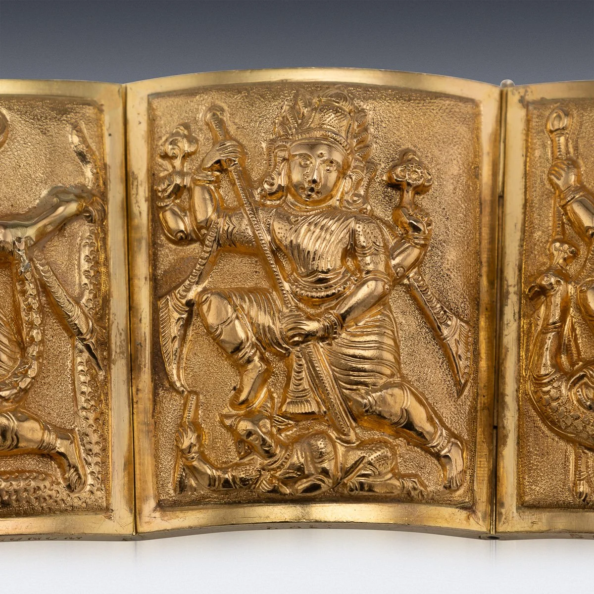 PUSHKINS.COM - A00131 - ANTIQUE 19thC INDIAN SOLID 22K GOLD BRACELET, P ORR & SONS, MADRAS c.1880 - 10.jpg