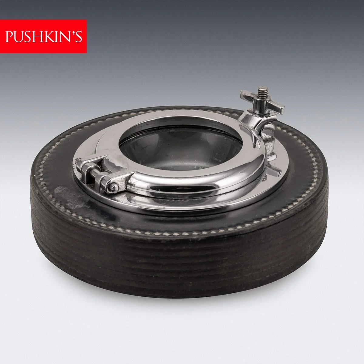 PUSHKINS.COM - Z12474 - VINTAGE 20thC PORTHOLE ASHTRAY BY PAUL DUPRÉ LAFON FOR HERMÈS, PARIS - 02.jpg