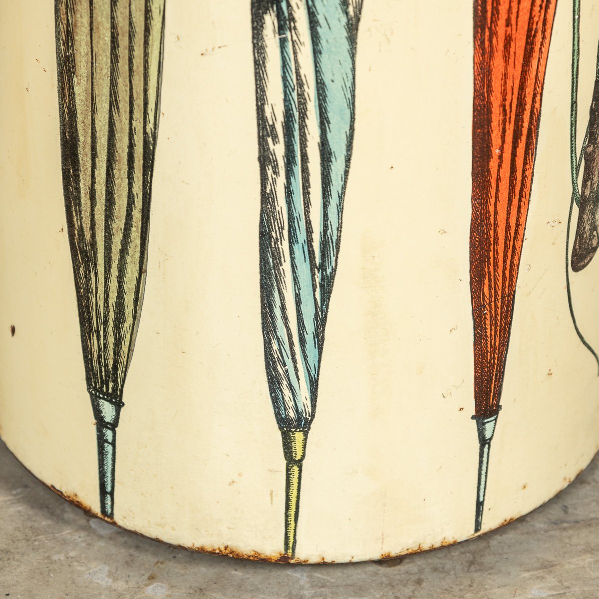 PUSHKINS.COM - D11143 - 20thC ITALIAN ROUND UMBRELLA & STICK STAND BY PIERO FORNASETTI c.1950 - 13.jpg