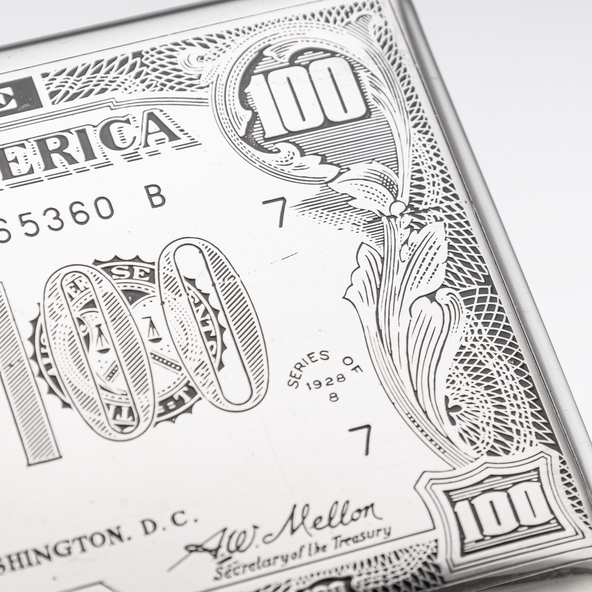 PUSHKINS.COM - J11197 - 20thC AMERICAN SILVER-PLATED CIGARETTE CASE & LIGHTER SHAPED AS A HUNDRED DOLLAR BILL - 27.jpg
