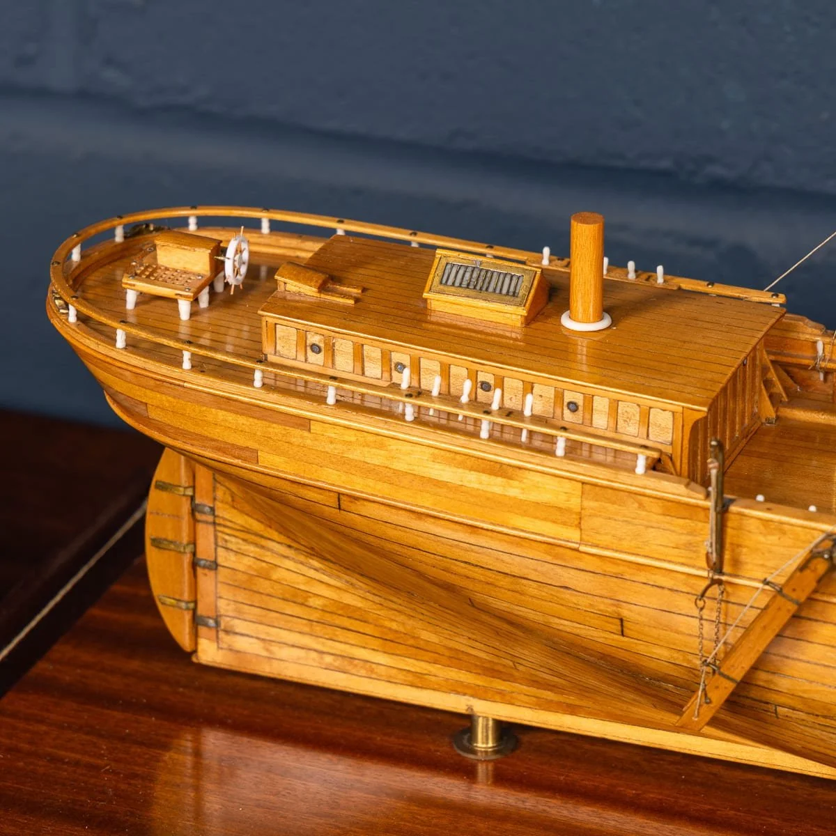 PUSHKINS.COM - B11858 - 20thC MARITIME CLUB HOUSE CASED PLANKED & FRAMED SHIP MODEL BY A. KAUSEN c.1934 - 29.jpg