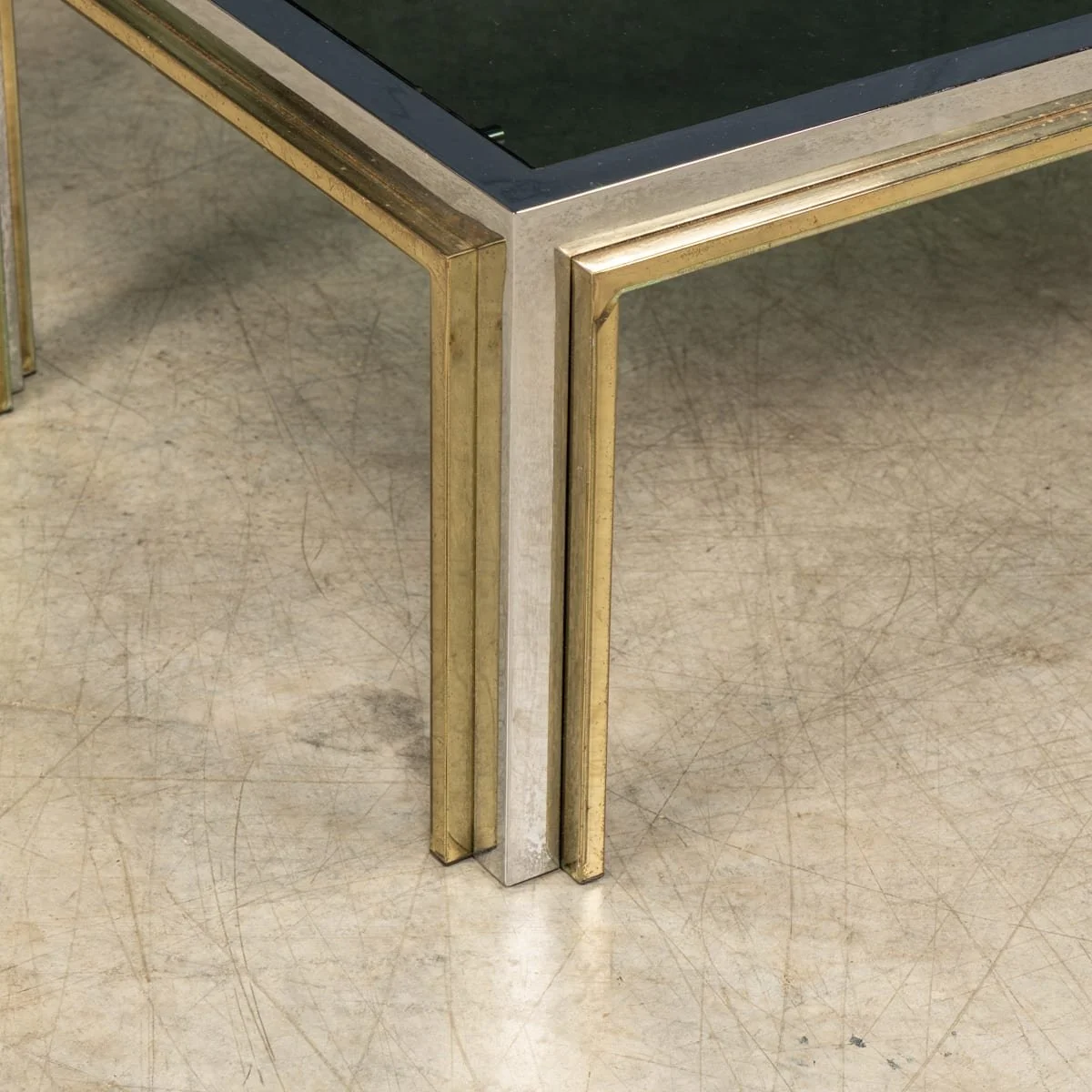 PUSHKINS.COM - B12265 - VINTAGE 20thC BRASS, CHROME & GLASS COFFEE TABLE BY BELGO CHROM, BELGIUM c.1970 - 09.jpg