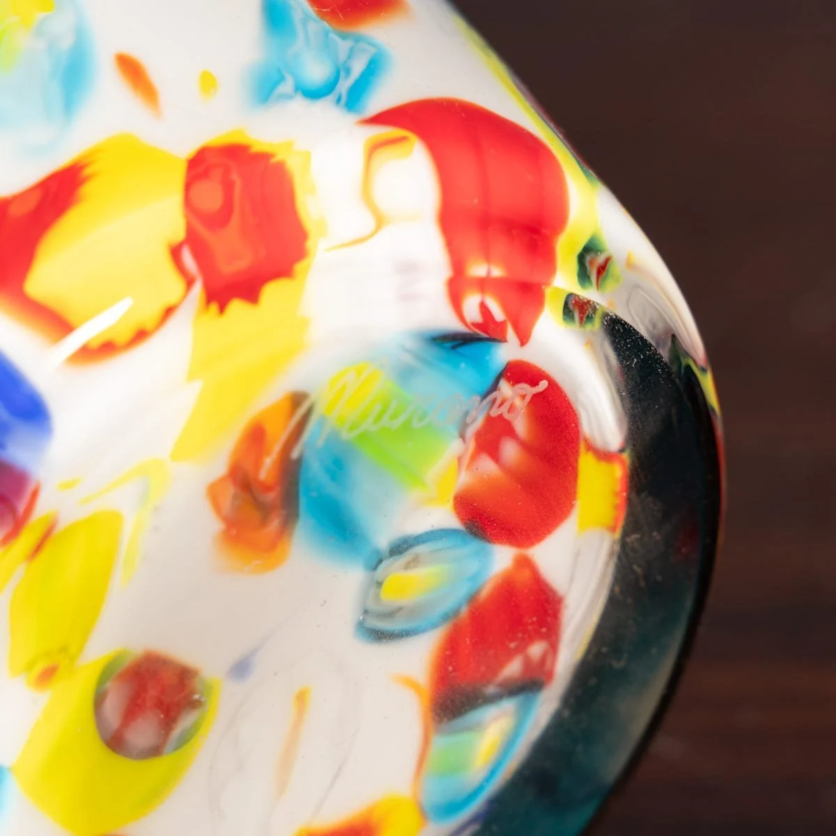 PUSHKINS.COM - B12247 - VINTAGE 20thC ITALIAN HAND BLOWN MILLEFIORI GLASS VASE, MADE IN MURANO - 9.jpg