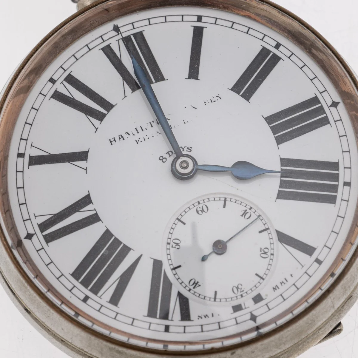 PUSHKINS.COM - D11667 - ANTIQUE 20thC SCOTTISH SOLID SILVER CLOCK & INKWELL BY HAMILTON & INCHES c.1903 - 25.jpg