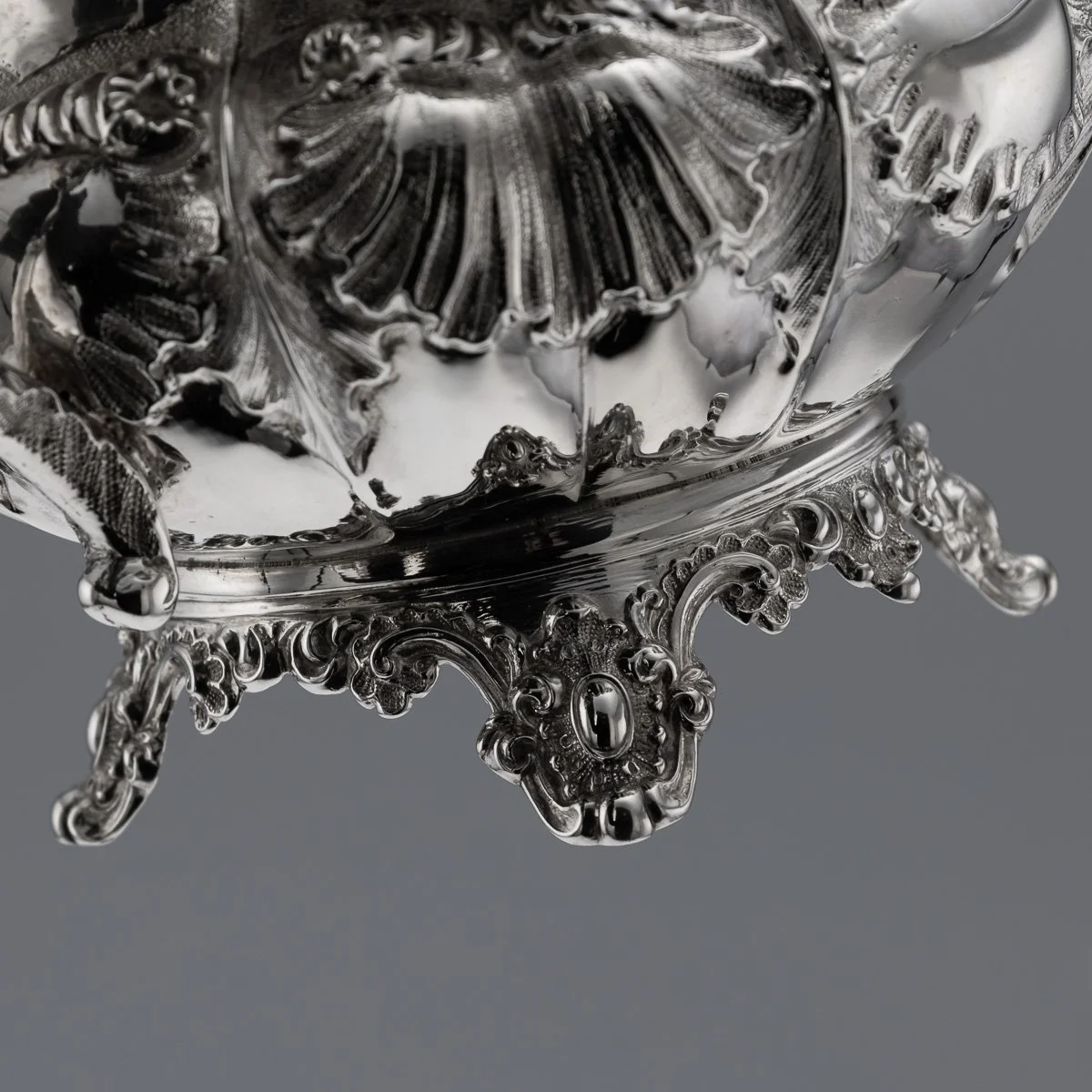 PUSHKINS.COM - A00097 - ANTIQUE 19thC VICTORIAN SOLID SILVER FOUR PIECE TEA SET, LONDON c.1854 - 37.jpg