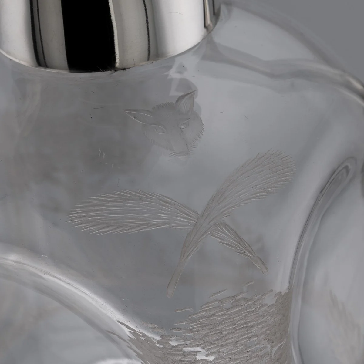 PUSHKINS.COM - D11663 - ANTIQUE 19thC ENGLISH SOLID SILVER & ETCHED GLASS CLARET JUG, BIRMINGHAM c.1897 - 31.jpg