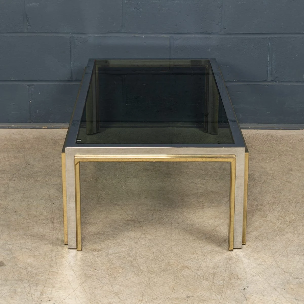 PUSHKINS.COM - B12265 - VINTAGE 20thC BRASS, CHROME & GLASS COFFEE TABLE BY BELGO CHROM, BELGIUM c.1970 - 08.jpg