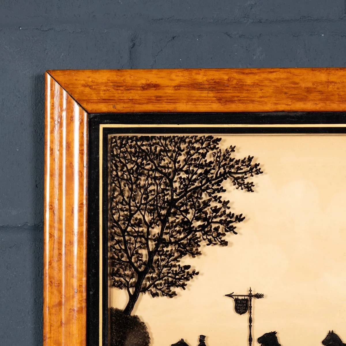 PUSHKINS.COM - B12322 - ANTIQUE 19thC PAIR OF ENGLISH PAINTED SILHOUETTES ON GLASS "THE DERBY 1827" - 14.jpg