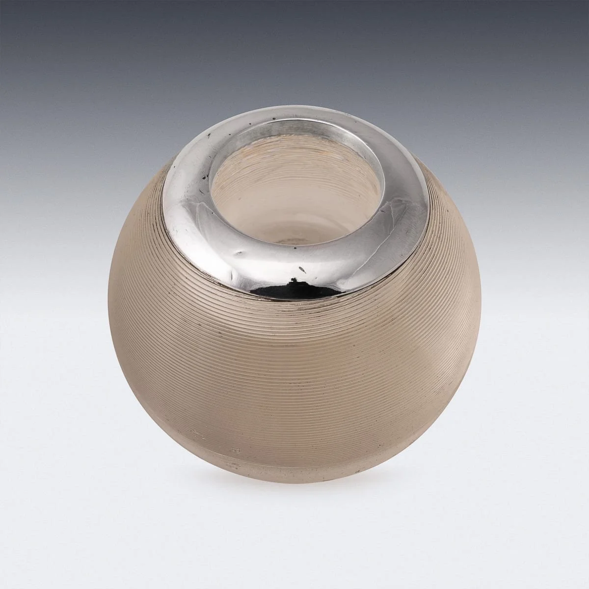 PUSHKINS.COM - D11804 - ANTIQUE 20thC SILVER MOUNTED GLASS MATCH STRIKER, LONDON c.1909 - 5.jpg